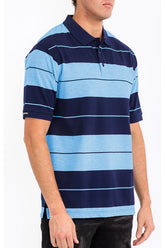Men Old School Premium Pique Horizontal Stripes Polo Shirt Zarnesh